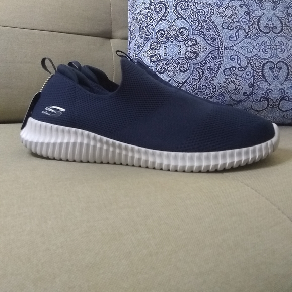 Skechers Elite Flex Wasik slip-on shoes navy blue NWOT - Picture 9 of 11